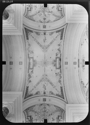 Dresden-Neustadt, Carolaplatz 1. Finanzministerium (1889-1896; O. Wanckel, O. Reichelt). Decke in der Eingangshalle