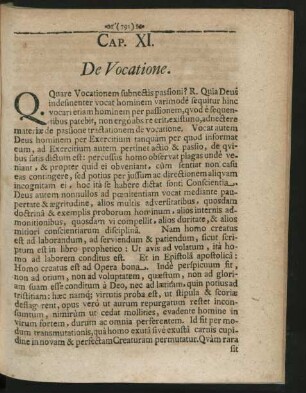 Cap. XI. De Vocatione.