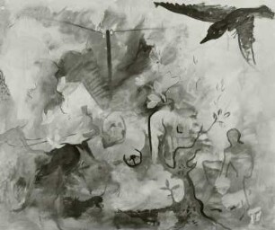 Landschaft mit Pferd und Kutsche
