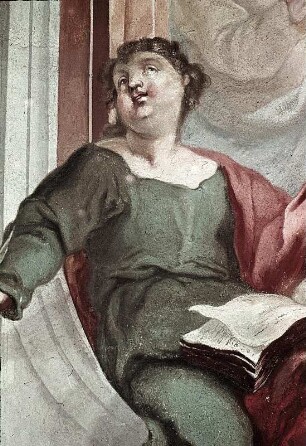 Der Evangelist Johannes und betende Apostel