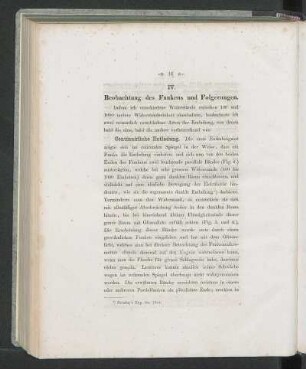 IV. Beobachtung des Funkens und Folgerungen.