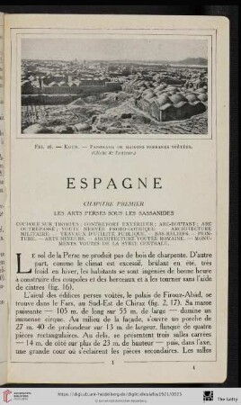 Chapitre premier: Les arts perses sous les Sassanides