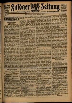 Dritte Ausgabe vom Samstag, den 10. Dezember 1904.