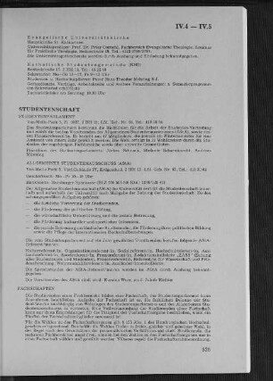 IV.5 Studentenschaft