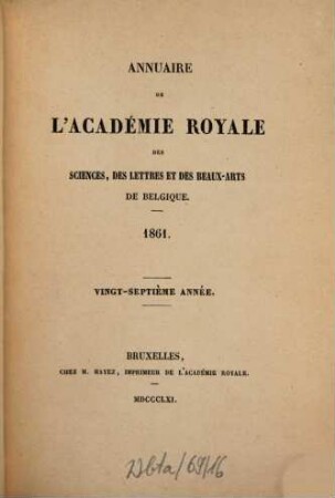 Annuaire. 27. 1861