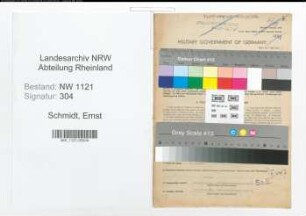Entnazifizierung Ernst Schmidt , geb. 15.03.1906 (Baumeister)