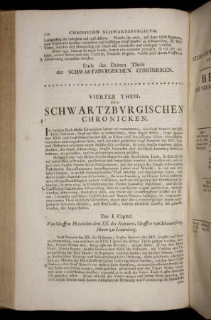 Vierter Theil der Schwartzburgischen Chronicken.