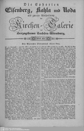 Die Parochie Ottendorf, Das Filial Eineborn, Groeben : 15. Lieferung