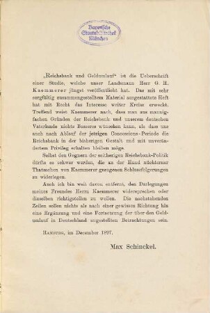 Reichsbank und Giro-Verkehr von Max Schinckel