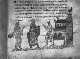 Die Komödien des Terenz — Frau mit Früchtekorb, Simo und Sosia, Folio 1