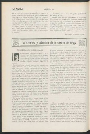 La siembra y selección de la semilla de trigo