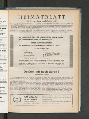 Denken wir von daran?