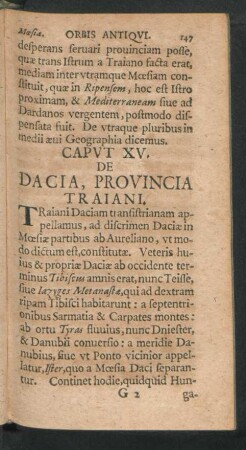 Caput XV. De Dacia, Provincia Traiani.