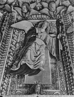 Ausmalung der Sagrestia di San Marco — Deckenmalerei — Engel mit Hammer und Nägeln