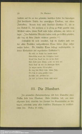 III. Die Mundart