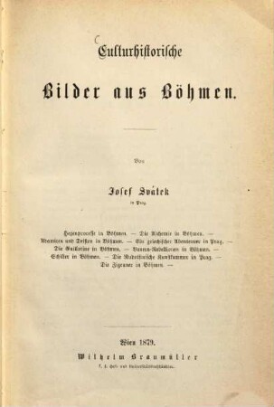 Culturhistorische Bilder aus Böhmen