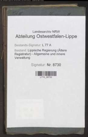 Landstraße (Chaussee) von Lemgo nach Blomberg (Straßenzug II), Bd. 4