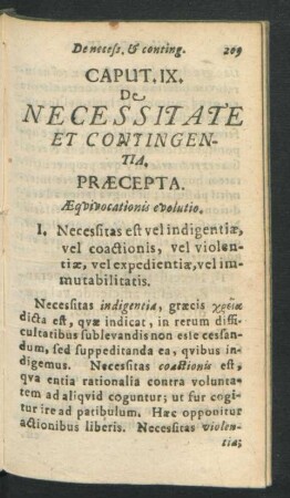 Caput IX. De Necessitate Et Contingentia.