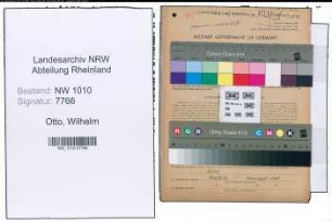 Entnazifizierung Wilhelm Otto , geb. 26.12.1895 (Mechaniker)