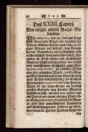 Das XXIII. Capitel. Von einigen andern Raths-Gebäuden
