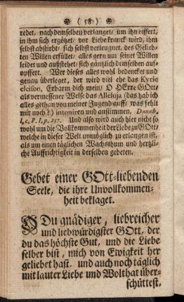 Gebet einer Gott-liebenden Seele, die ihre Unvollkommenheit beklaget.