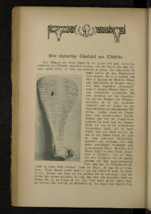 Eine eigenartige Schultasel aus Ostafrika.