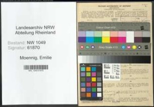 Entnazifizierung Emilie Moennig , geb. 07.04.1902 (Richterin)