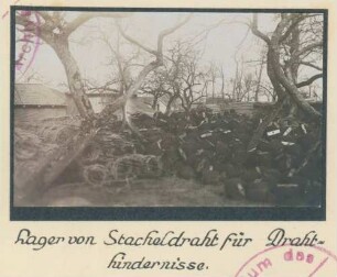 Foto des Lagers von Stacheldraht für Drahthindernisse
