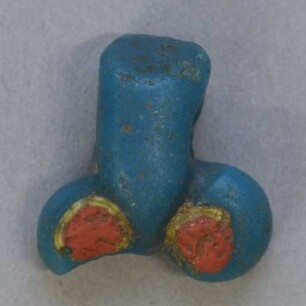 Anhänger aus blauem Glas in Phallusform