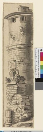 Ruinierte Festungsstadt. Eine Rechtskulisse