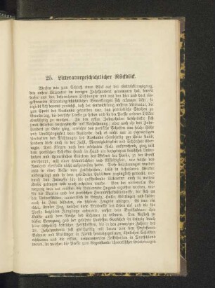 25. Litteraturgeschichtlicher Rückblick.