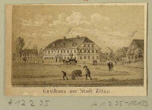 Das Gasthaus zur Stadt Zittau in Ebersbach in der Oberlausitz, Ausschnitt aus einem Bilderbogen
