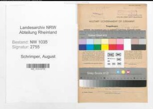 Entnazifizierung August Schrimper , geb. 30.04.1901 (Steiger)