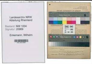 Entnazifizierung Wilhelm Enkemann , geb. 06.12.1899 (Maschinist)