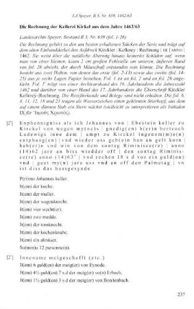 Die Rechnung aus dem Jahre 1462/63 (Nr. 639)