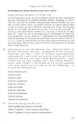 Die Rechnung aus dem Jahre 1462/63 (Nr. 639)