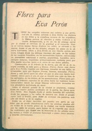 Flores para Eva Perón