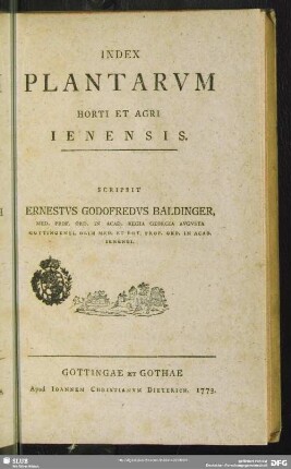 Index Plantarum Horti Et Agri Ienensis