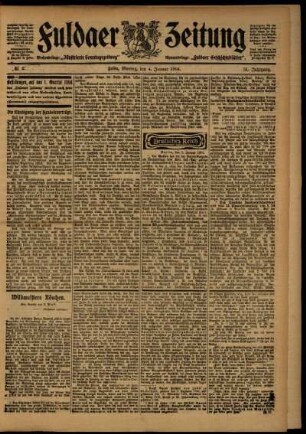 Ausgabe vom Montag, den 04. Januar 1904.
