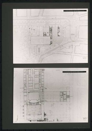 Schauspielhaus, Hannover Wettbewerb: Lageplan, Grundriss Eingangsgeschoss