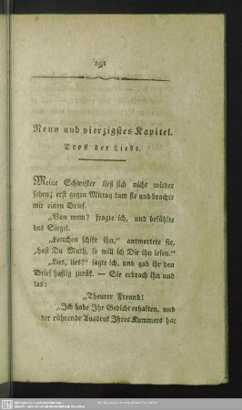 Neun und vierzigstes Kapitel. Trost der Liebe