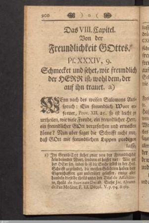 Das VIII. Capitel. Von der Freundlichkeit Gottes.