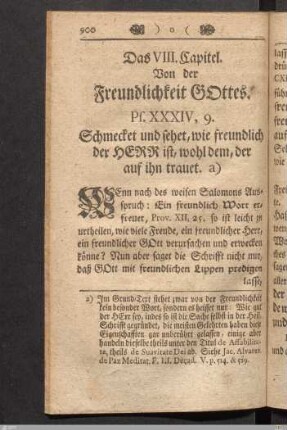 Das VIII. Capitel. Von der Freundlichkeit Gottes.
