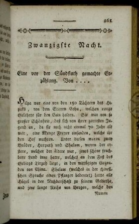 Zwanzigste Nacht.