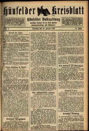 Ausgabe vom Dienstag, den 20. Januar 1925.