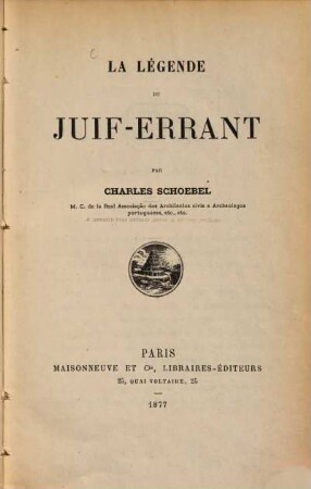 La légende du juif-errant