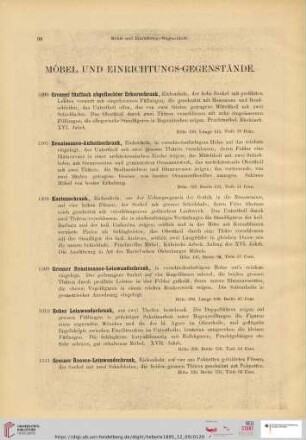 Möbel und Einrichtungs-Gegenstände (Nr. 1306-1401)