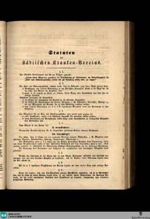 Karlsruher Tagblatt, Statuten des städtischen Kranken-Vereins