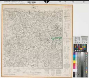 Katasteramt Recklinghausen  Kreis Recklinghausen, Meßtischblatt Brünen 4206, Farbige Einzeichnung mit Namensliste