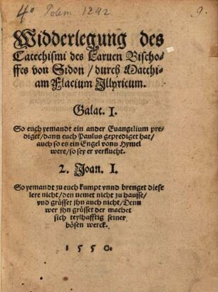 Widderlegung des Catechismi des Laruen Bischoffes von Sidon
